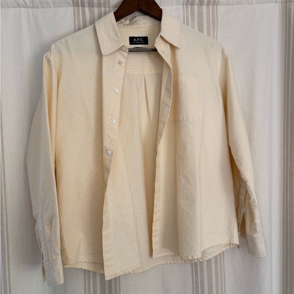 A.P.C. Yellow Button Down Boyfriend Shirt